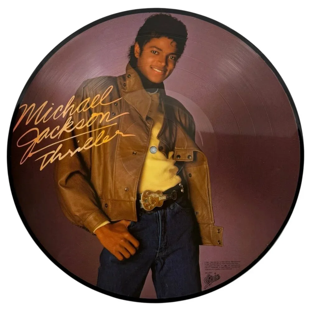 1983 Michael Jackson Thriller Picture Disc Vinyl Record LP Hype Sticker Tested - Picture 4 of 10